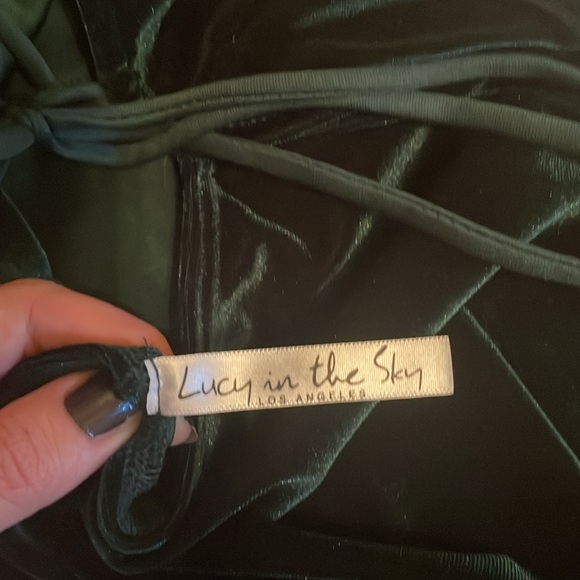 LUCY IN THE SKY | Velvet Dress in Hunter Green | Size Small - Picture 5 of 5